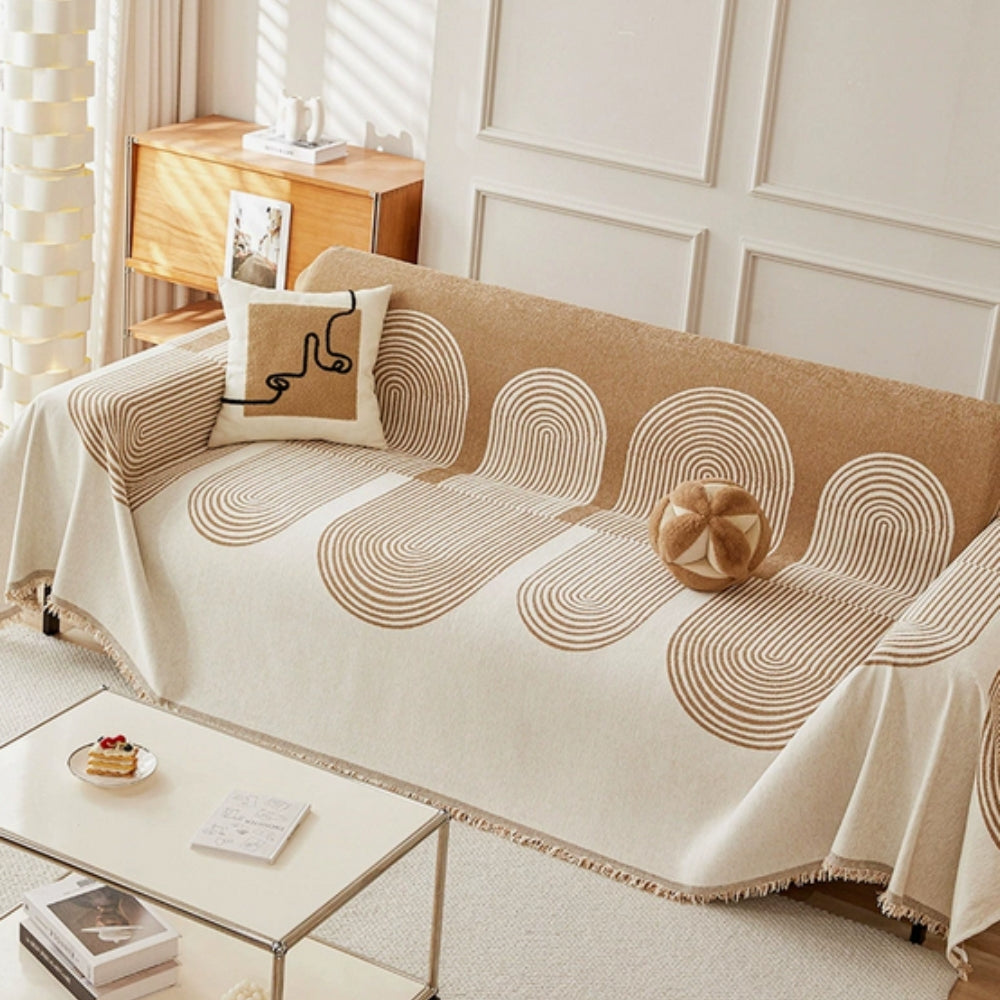 Lira Chenille-Sofabezug - Doppelseitig, Pflegeleicht, Boho-Chic 0
