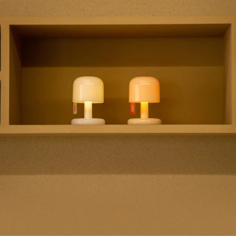 Luma Tischlampe - Tragbares Pilzdesign, USB-aufladbar, Sanftes LED Licht 5
