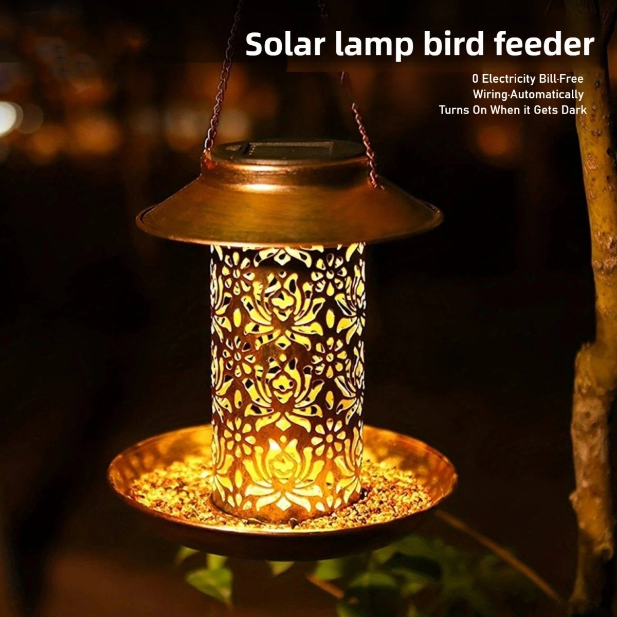 LumiBloom Vogelfutterstation - Hochwertiges Metall, LED-beleuchtet Elegant 5