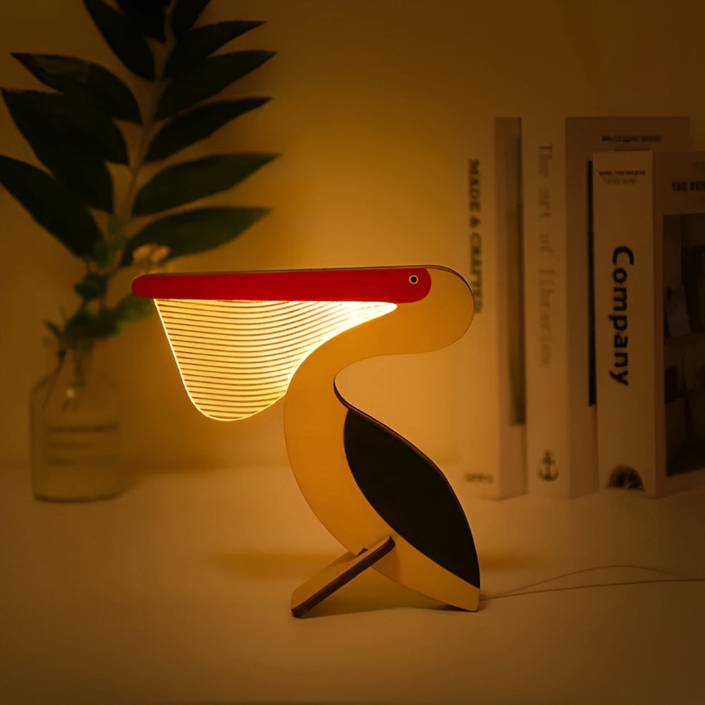 LunaZoo Kinderlampe - Holz LED-Nachtlicht mit Tiermotiv, Sanftes Licht für Kinderzimmer 2