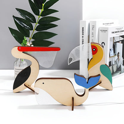 LunaZoo Kinderlampe - Holz LED-Nachtlicht mit Tiermotiv, Sanftes Licht für Kinderzimmer 5