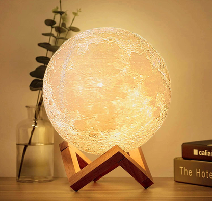 Lunaro Mondlampe - LED, Kabellos, Dimmbar mit Holzständer 2
