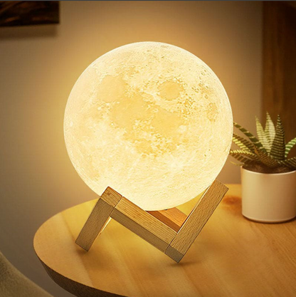 Lunaro Mondlampe - LED, Kabellos, Dimmbar mit Holzständer 3