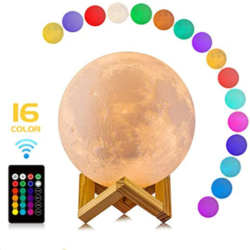 Lunaro Mondlampe - LED, Kabellos, Dimmbar mit Holzständer 4