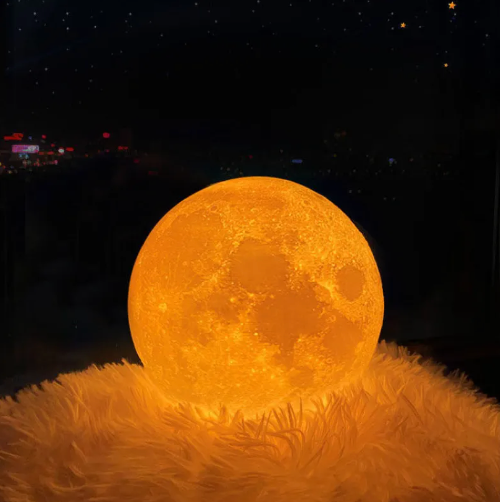Lunaro Mondlampe - LED, Kabellos, Dimmbar mit Holzständer 5