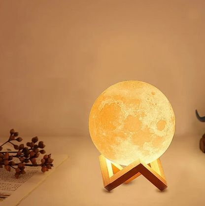 Lunaro Mondlampe - LED, Kabellos, Dimmbar mit Holzständer 7