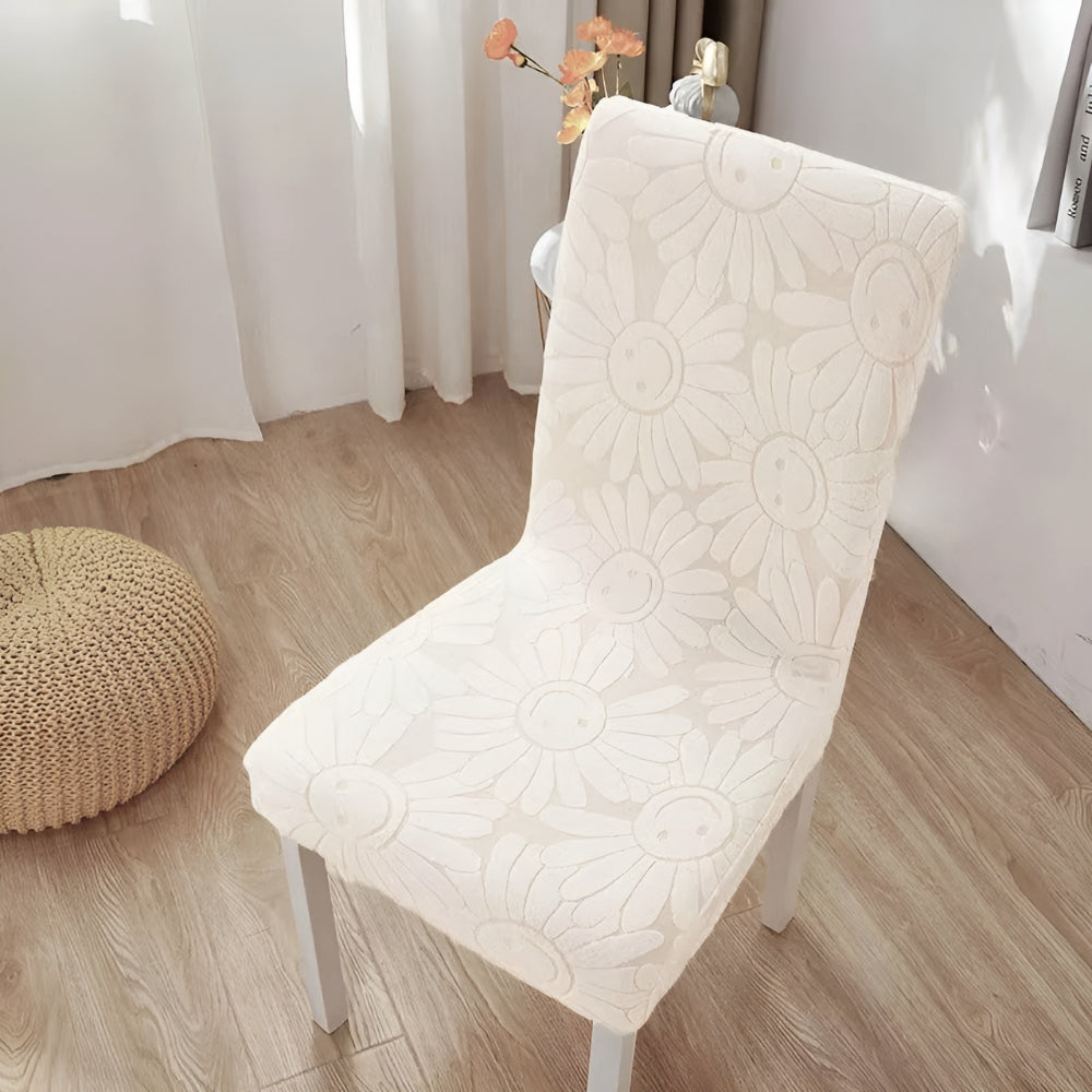 BloomSmileFit™ - Elastischer Stuhlbezug - Blumen Stil - Verspielter Stuhlschutz