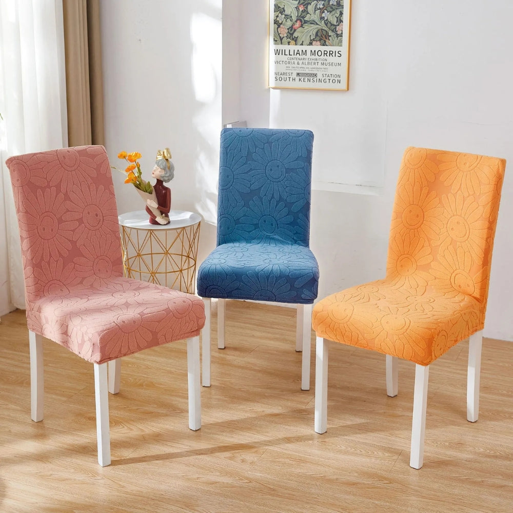 BloomSmileFit™ - Elastischer Stuhlbezug - Blumen Stil - Verspielter Stuhlschutz