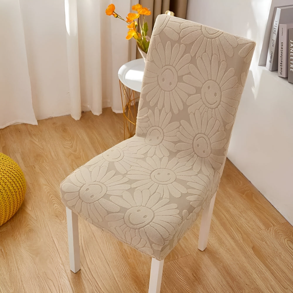 BloomSmileFit™ - Elastischer Stuhlbezug - Blumen Stil - Verspielter Stuhlschutz