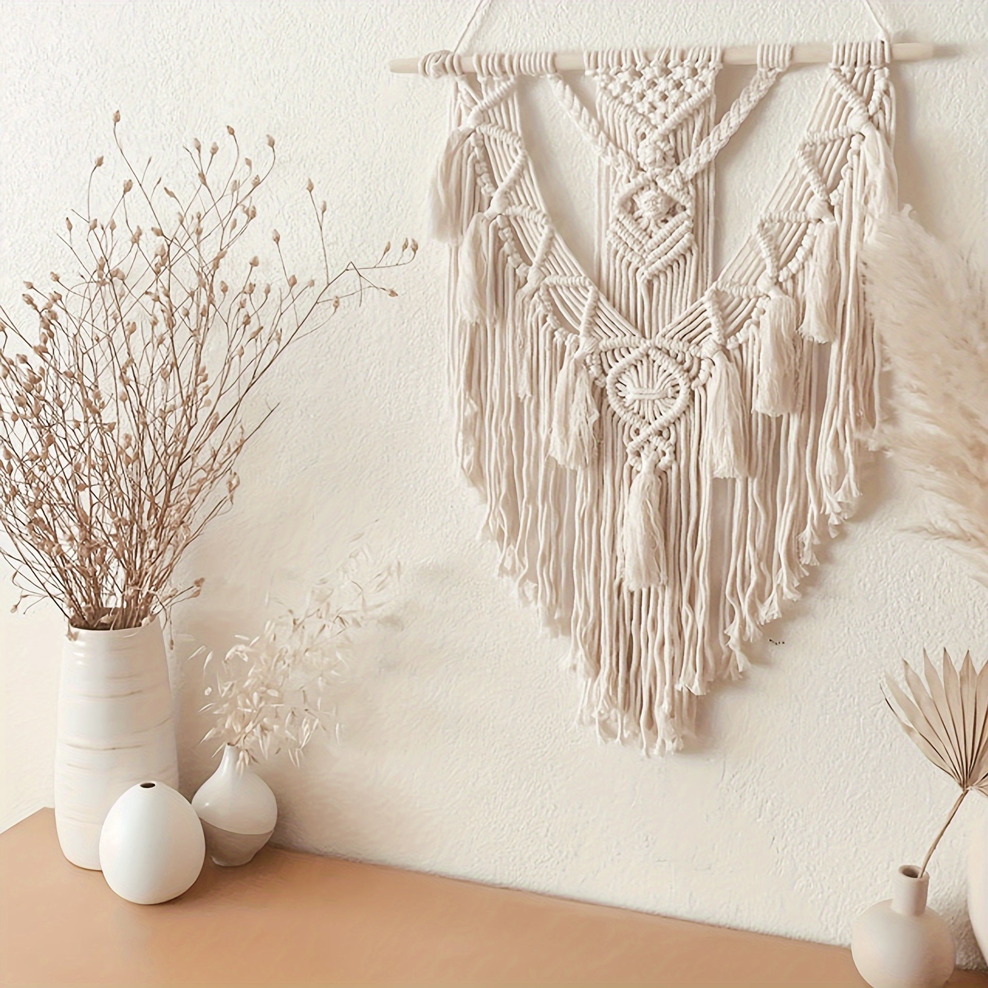 Mara Makramee Wandbehang - Handgewebt aus Baumwolle, Boho-Stil 0