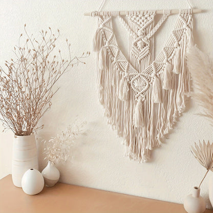 Mara Makramee Wandbehang - Handgewebt aus Baumwolle, Boho-Stil 0