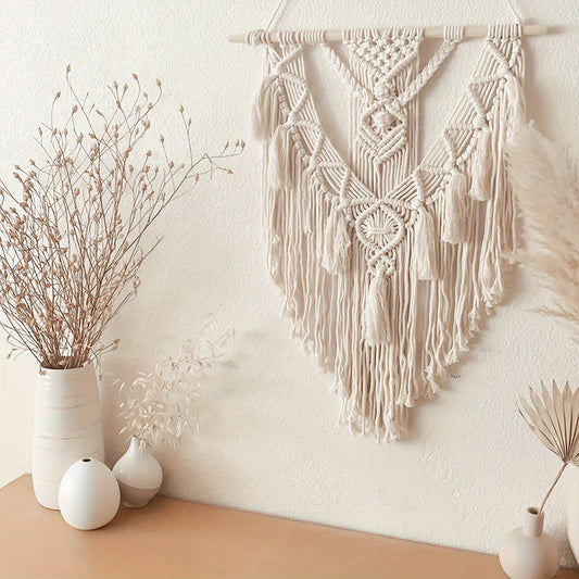 Mara Makramee Wandbehang - Handgewebt aus Baumwolle, Boho-Stil 0