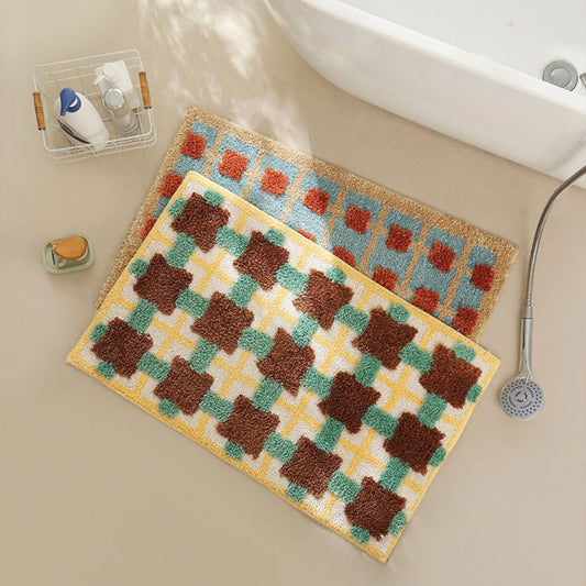Maro Retro Badematte - Weicher Stoff, Rutschfest, 80x50 cm 1