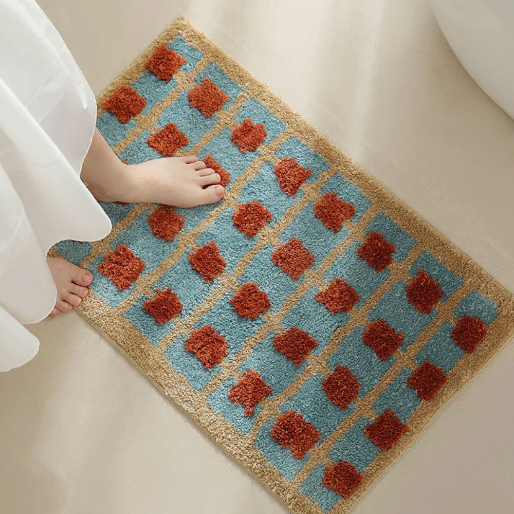 Maro Retro Badematte - Weicher Stoff, Rutschfest, 80x50 cm 2