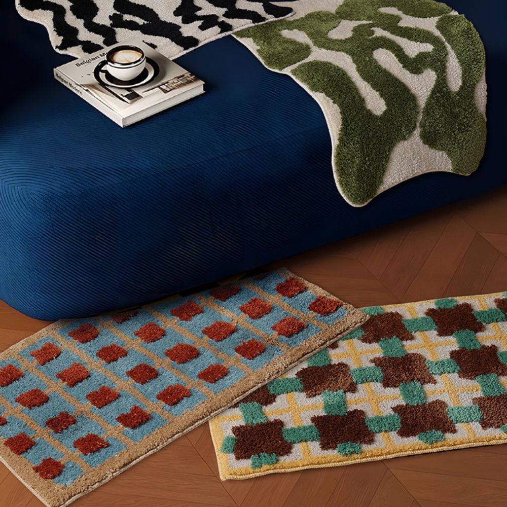Maro Retro Badematte - Weicher Stoff, Rutschfest, 80x50 cm 4