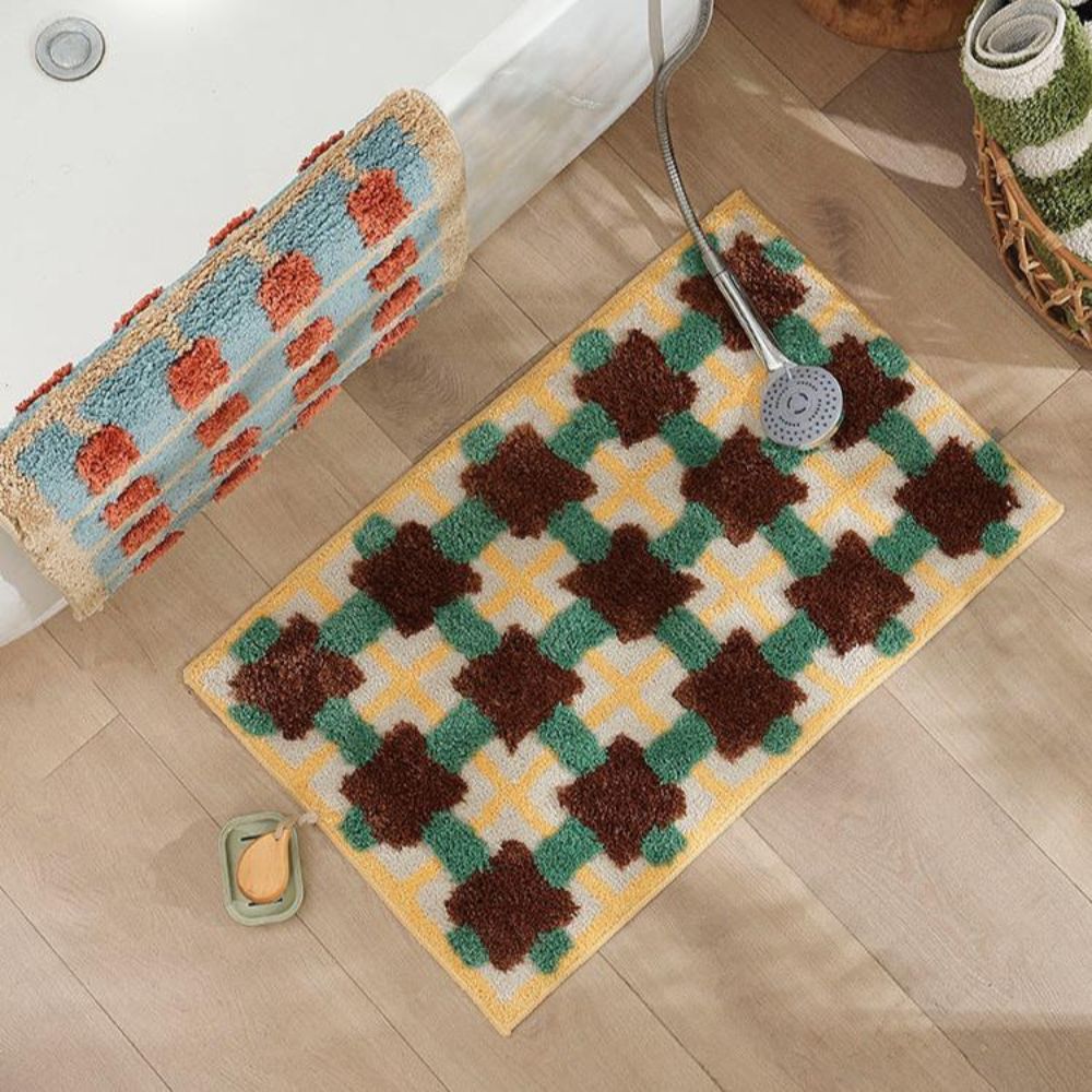 Maro Retro Badematte - Weicher Stoff, Rutschfest, 80x50 cm 5