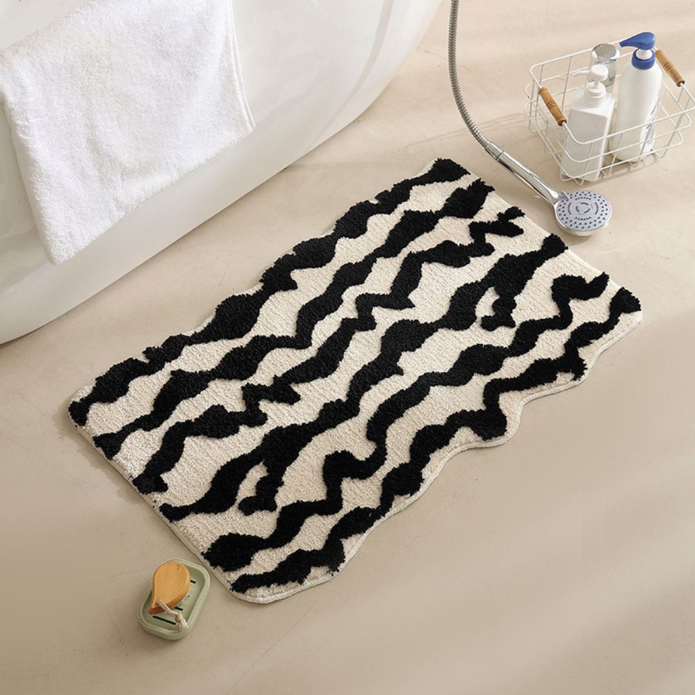 Maro Retro Badematte - Weicher Stoff, Rutschfest, 80x50 cm 7