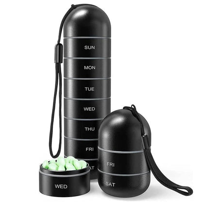 Mediwell Pillenbox 7 Tage - Tragbarer Organizer für Medikamente, Aluminium 6