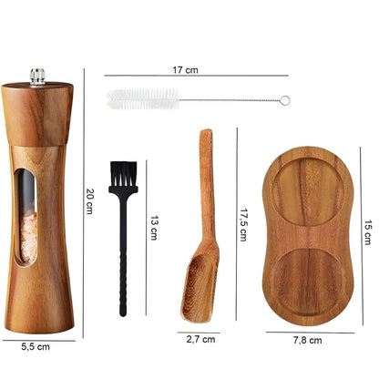Mille Pfeffer und Salzmühle - Holz, Verstellbares Mahlwerk 5