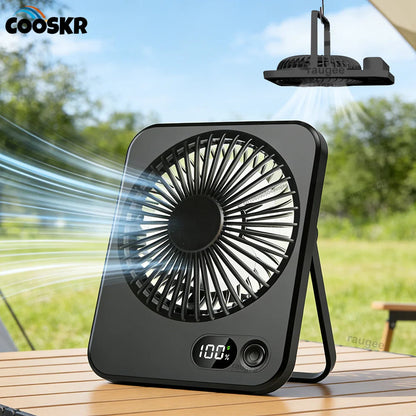 Milo Mini Ventilator USB - Kabellose Kühlung, Digitalanzeige, 5 Geschwindigkeiten 1