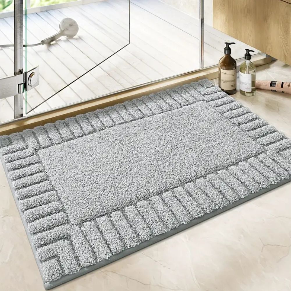 Mira Badeteppich - Beflocktes Material, Minimalistisches Design 0