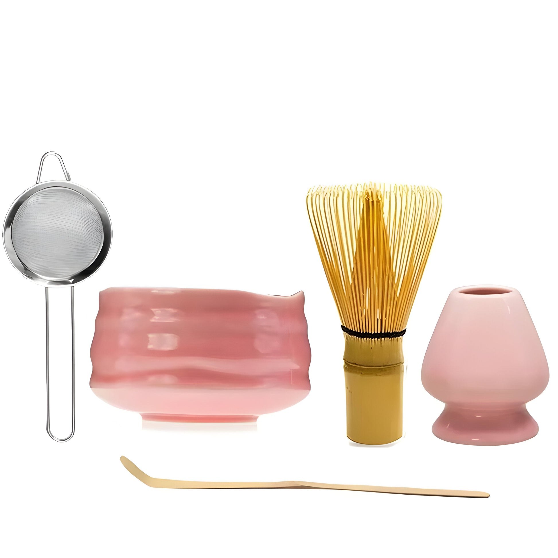 Mira Japanisches Teeset - Handgefertigte Keramik, Rosa Finish für Matcha Tee 1