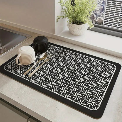 Mira Küchen-Abtropfmatte - Silikon, Mandala-Design 0