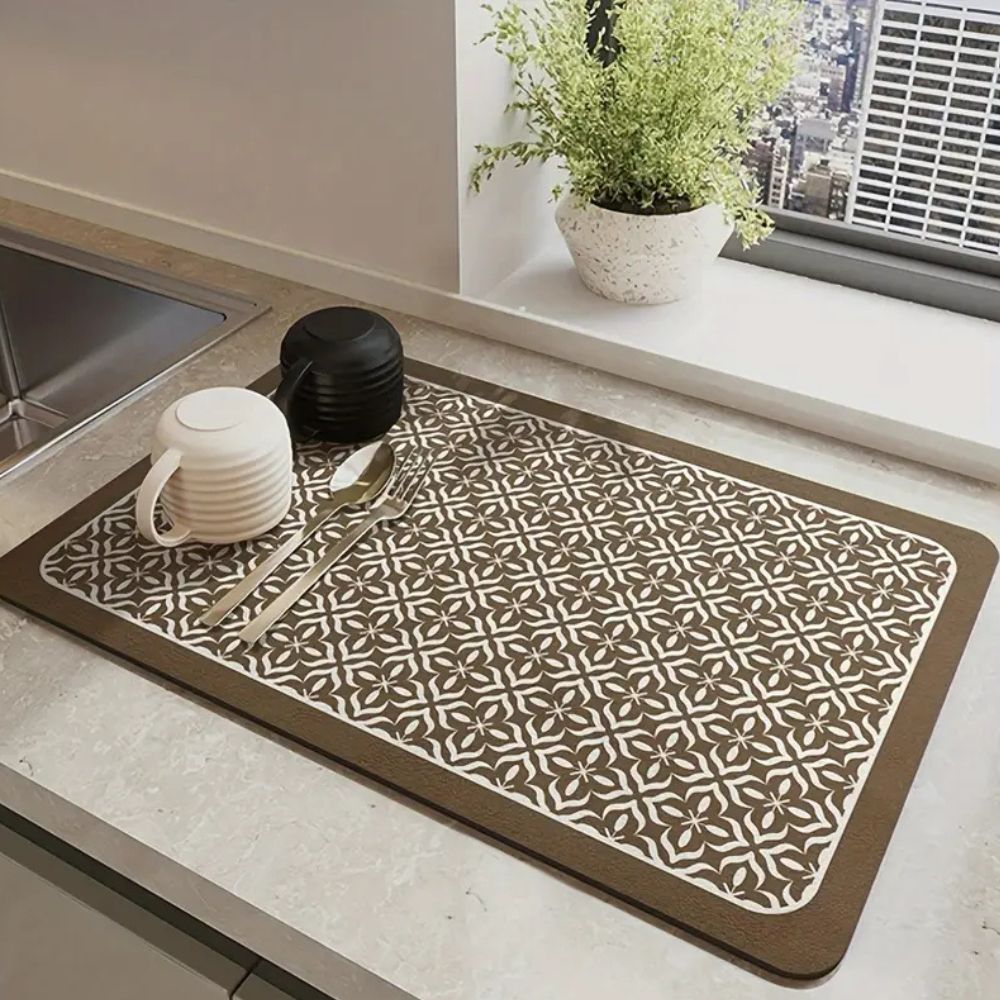 Mira Küchen-Abtropfmatte - Silikon, Mandala-Design 1