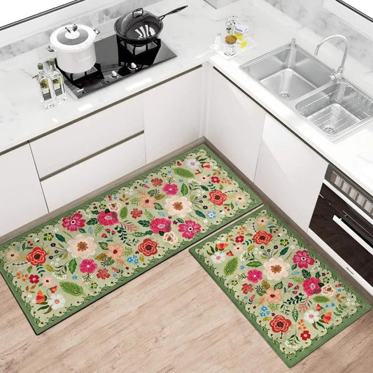 Mira Küchenmatten-Set - Boho Floral, Anti-Ermüdung 1