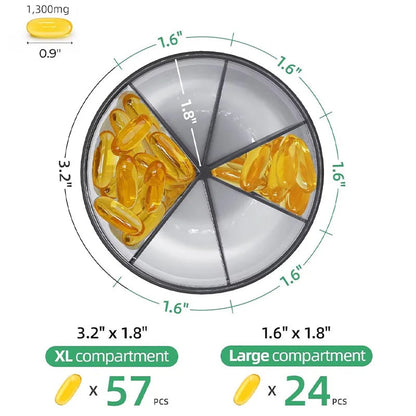 Mira Tablettenbox - 6 Fächer, Transparenter Deckel für Medikamente 3