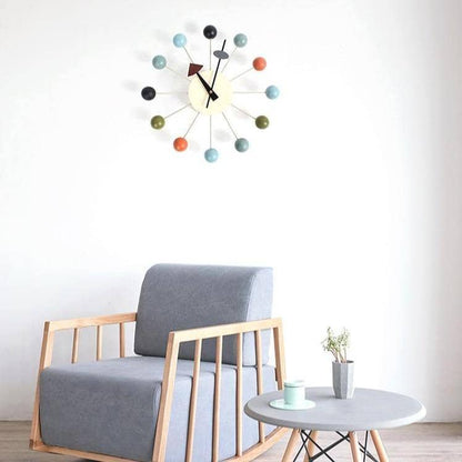 Mira Wanduhr Modern - 3D-Kugeldesign, Schwarz 3