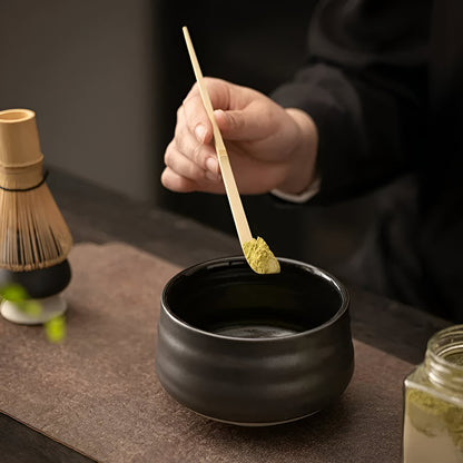 Miyako Matcha Tee Set - Bambus und Keramik, Japanisches Teeservice 4-teilig 7