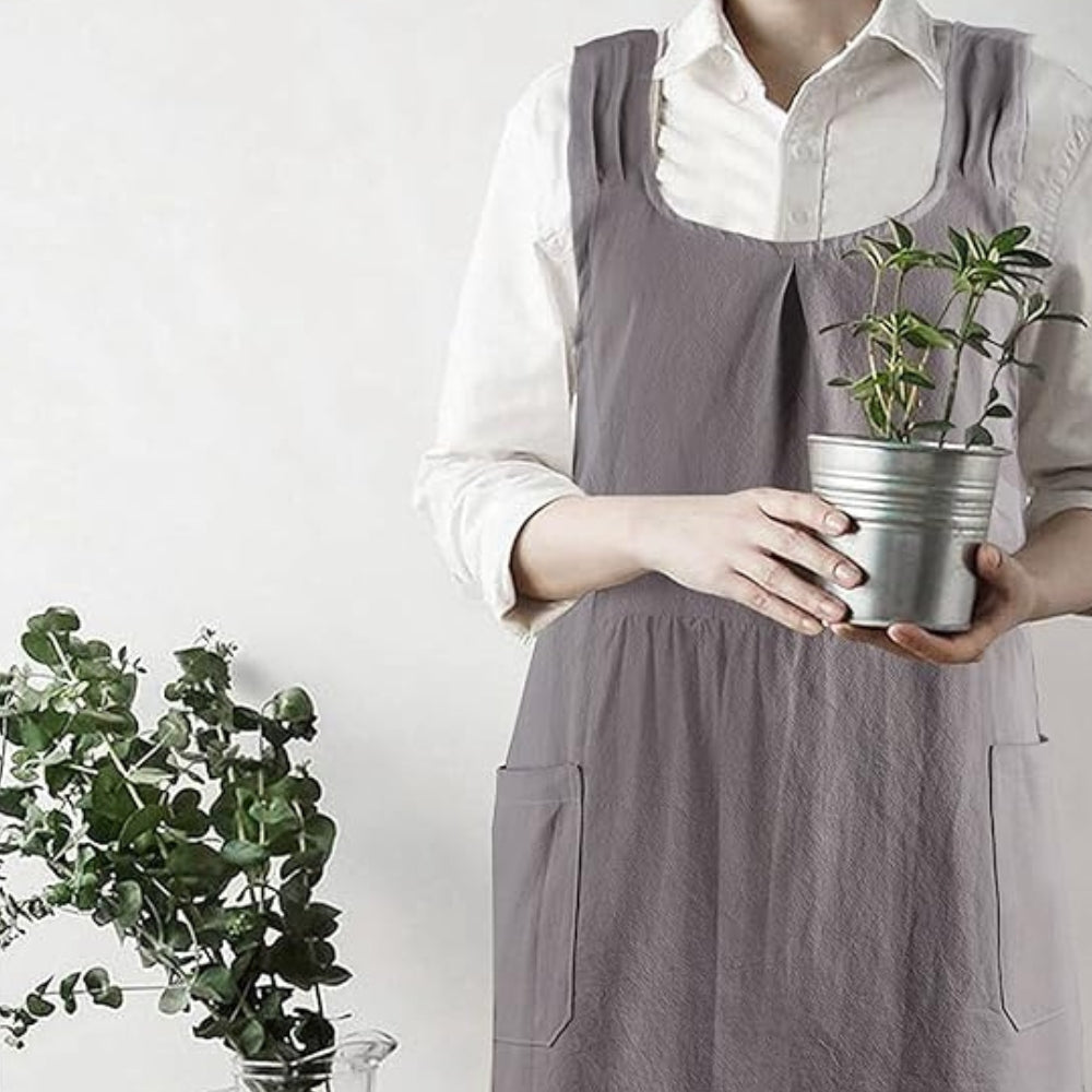 NariWear™ - Schürzenkleid Cross Back - Koreanisches Design - Komfortable Küchenschürze