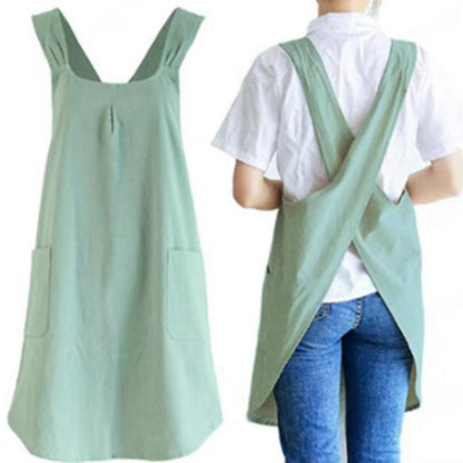 NariWear™ - Schürzenkleid Cross Back - Koreanisches Design - Komfortable Küchenschürze