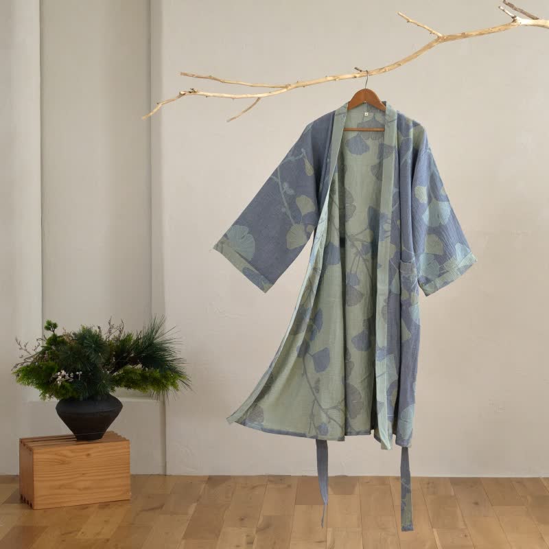 Natura Bademantel Damen - Bio-Baumwolle, Wendbares Design 2