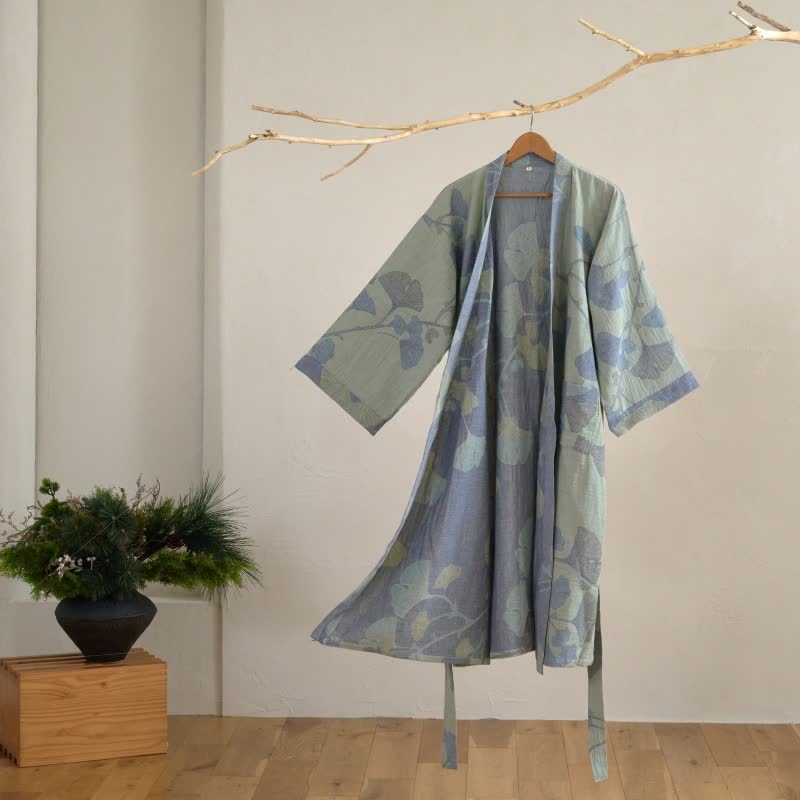 Natura Bademantel Damen - Bio-Baumwolle, Wendbares Design 4
