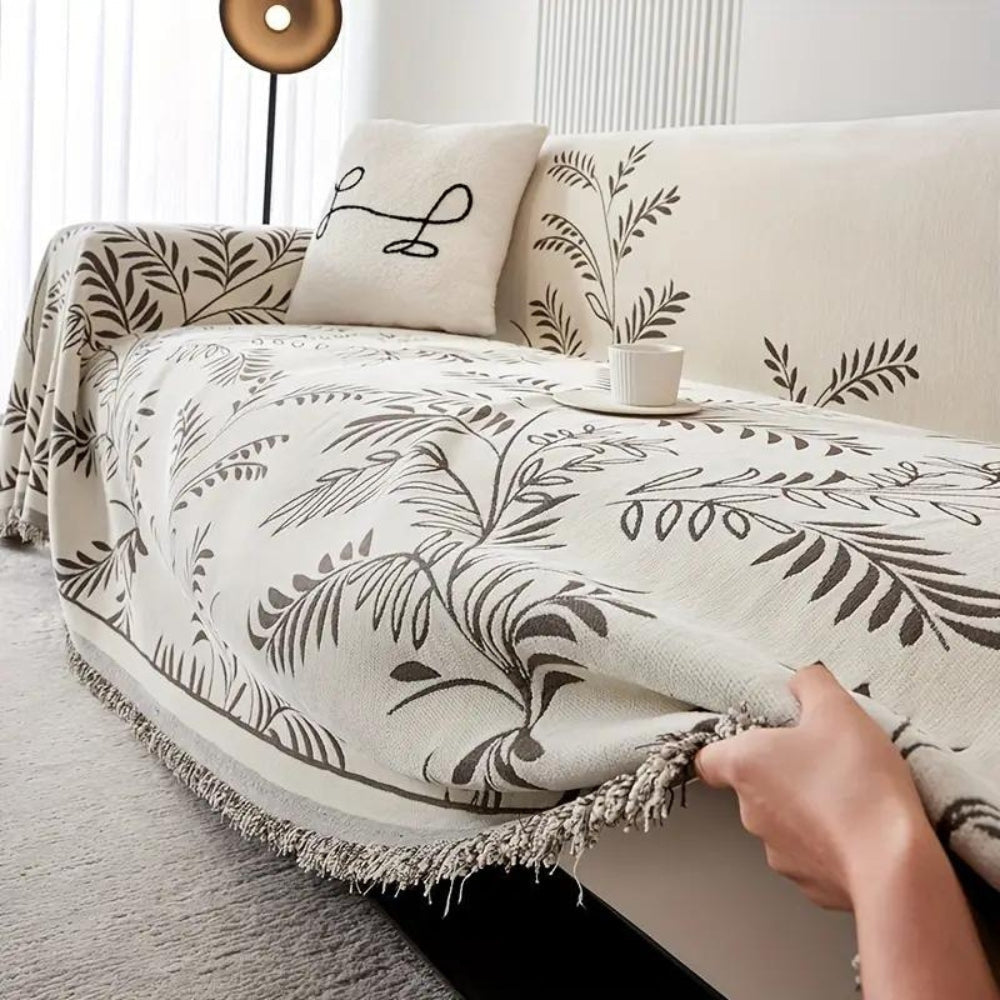 Natura Sofabezug - Baumwolle und Mikrofaser, Modern mit Quasten 3