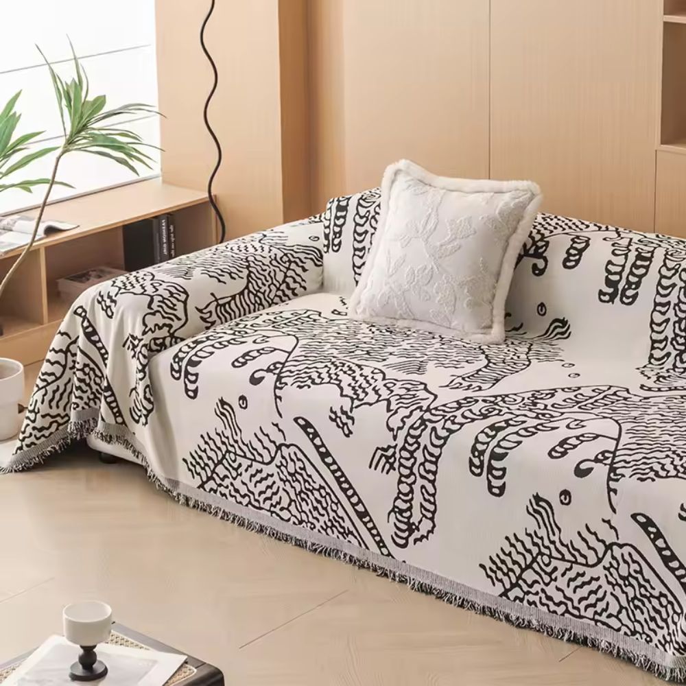 Natura Sofabezug - Mikrofaser, Naturskizzenmuster für Sofa und Couch 0