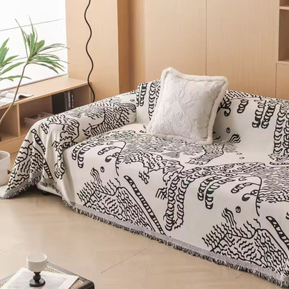 Natura Sofabezug - Mikrofaser, Naturskizzenmuster für Sofa und Couch 0
