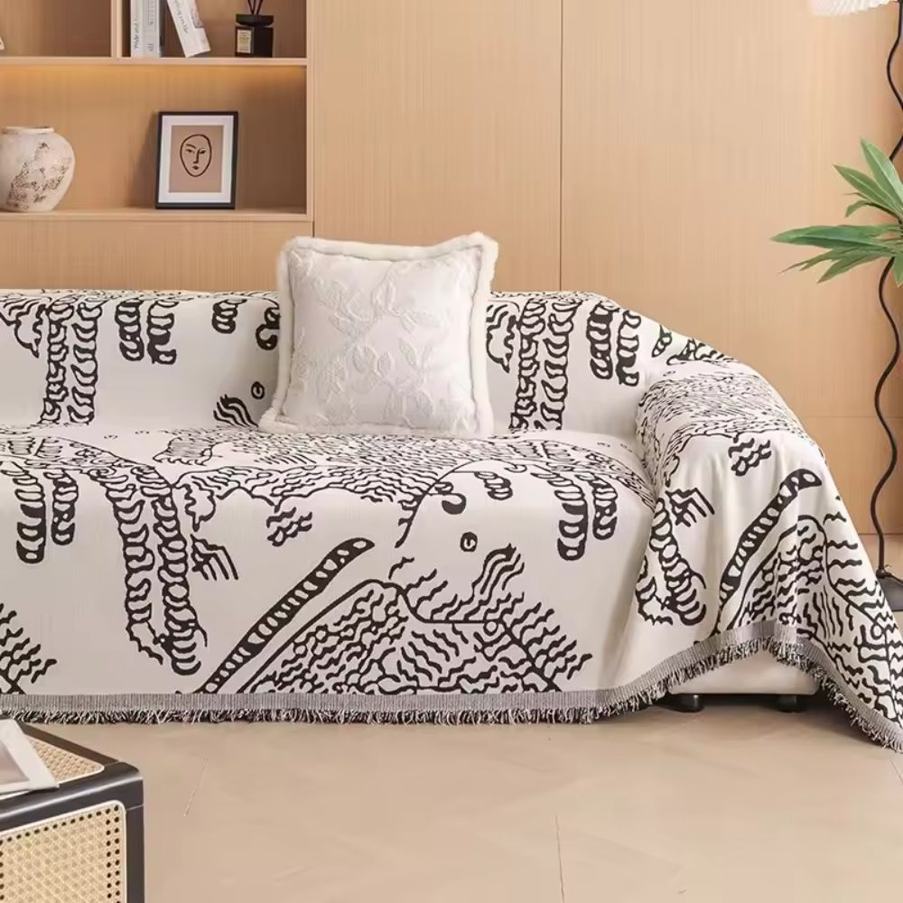 Natura Sofabezug - Mikrofaser, Naturskizzenmuster für Sofa und Couch 1