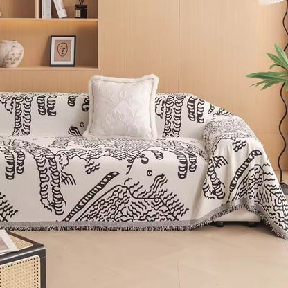 Natura Sofabezug - Mikrofaser, Naturskizzenmuster für Sofa und Couch 1