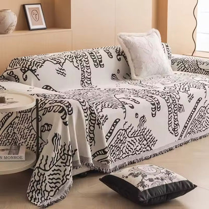 Natura Sofabezug - Mikrofaser, Naturskizzenmuster für Sofa und Couch 2
