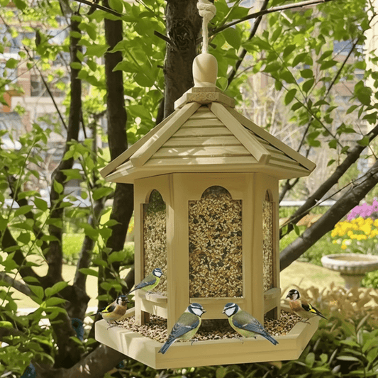 Natura Vogelhaus - Handgefertigt mit Wassersystem, Rustikal 0