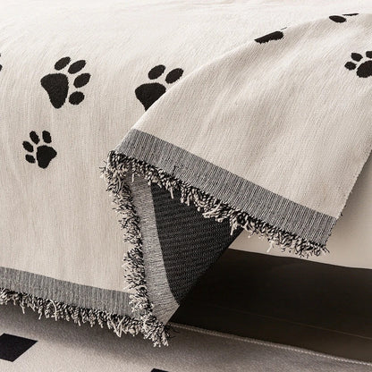 Nora Sofabezug - Chenille mit Katzenpfotenmuster, Quastenrand 4