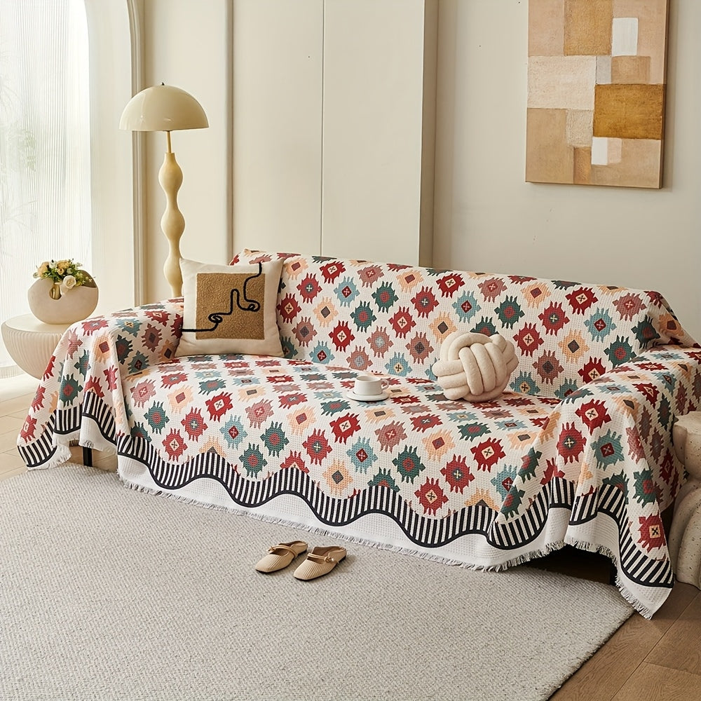 Norell Sofaüberwurf - Geometrisches Muster, Mikrofaser, Pflegeleicht 1