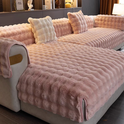 VelourGuard™ - Rutschfester Sofaüberwurf - Plüsch Stil - Weicher Sofaschutz