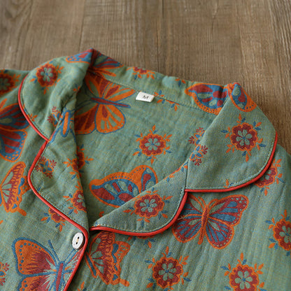 Olina Loungewear Set - Baumwolle, Vintage-Schmetterlingsdruck 2