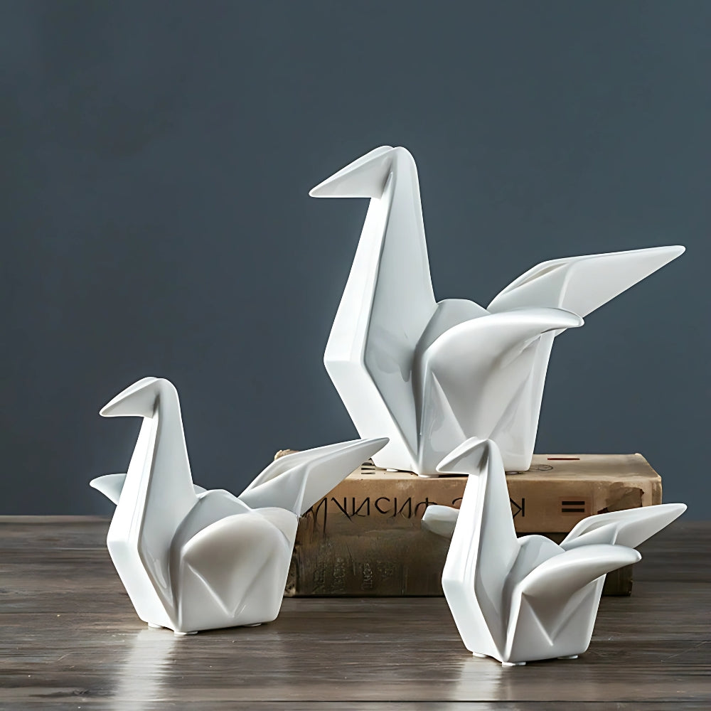 Orento Vogelstatue - Keramik, Origami-Design 1