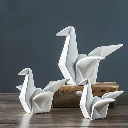 Orento Vogelstatue - Keramik, Origami-Design 1