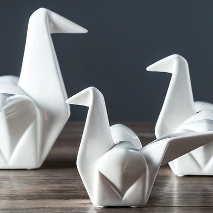Orento Vogelstatue - Keramik, Origami-Design 3